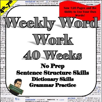 Preview of 5th-7th Grade Word Work *No Prep * Vocabulary and Sentence Structure Practice
