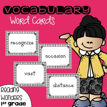 Preview of Vocabulary Word Cards for Reading Wonders 1st grade