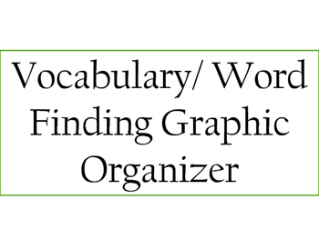 Preview of Vocabulary Word Finding Graphic Organizer