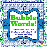 Vocabulary Word Game - Bubble Words - Create Your Own Bubb