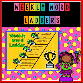 Preview of Vocabulary Word Ladders Powerpoint Actvity