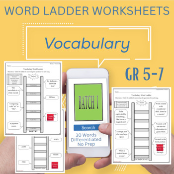 Preview of Vocabulary Word Ladders Upper Elementary | No Prep