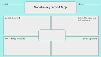 Preview of Vocabulary Word Map