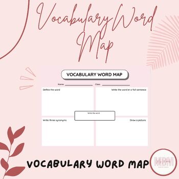 Preview of Vocabulary Graphic Organizer Map English and Spanish Versions 3rd-8th Grade