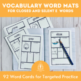 Vocabulary Word Mats for Closed and Silent E Words