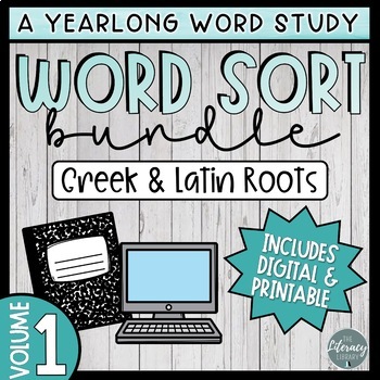 Preview of Digital and Print Word Sort Bundle | Affixes and Roots | Volume 1