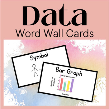Preview of Vocabulary Word Wall Cards Collect graph interpret data Second grade resources