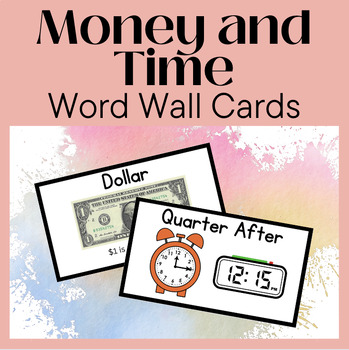 Preview of Vocabulary Word Wall Cards Money and Time Concepts Second grade resources