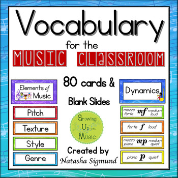 Preview of Vocabulary Word Wall for the Music Classroom