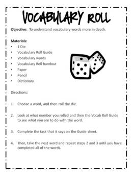 Preview of Vocabulary Word Work {Center & Activities} PACK for 3rd-8th Grade