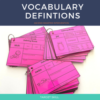 Preview of Vocabulary Word Work - Definitions Task Cards