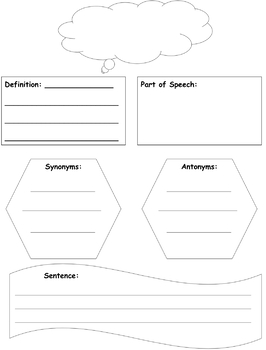 Preview of Vocabulary/ Word of the Day Graphic Organizer