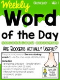 Vocabulary - Word of the Day - Grossology - Week 1