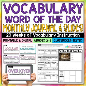 Preview of Vocabulary Word of the Day | Monthly Journal and Slides | SET ONE