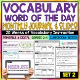 Vocabulary Word of the Day | Monthly Journal and Slides | SET TWO