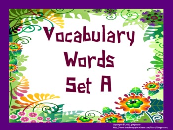 Preview of Vocabulary Word of the Day Set A (words)
