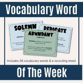 Word of the Week | Vocabulary | Upper Elementary Science o