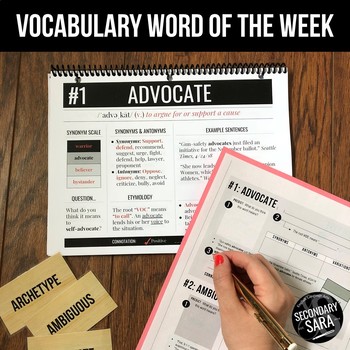 Preview of Vocabulary Word of the Week for Secondary ELA: Vol. 1 of 2 (DISTANCE LEARNING)