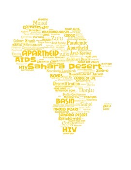 Preview of Vocabulary Wordle of all continents