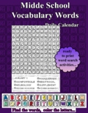 Vocabulary Words - Middle School, word search coloring pri