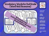 Vocabulary Words for 2nd Grade (Word Wall Resource)