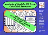 Vocabulary Words for 5th Grade (Word Wall Resource)