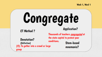 Preview of Vocabulary Words of the Week GOOGLE SLIDES