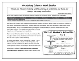 Vocabulary Work Station Calendar