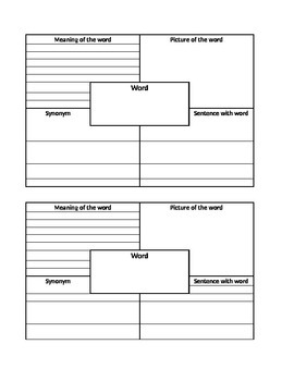 Preview of Vocabulary Worksheet