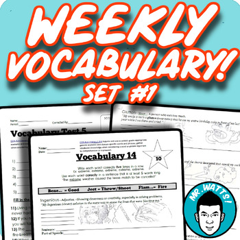 Preview of Weekly Vocabulary Worksheets: Series 1!
