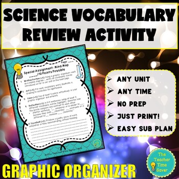 Preview of Science Unit Vocabulary Worksheet Science Substitute Plan