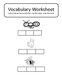 Preview of Vocabulary Worksheet : Writng the word