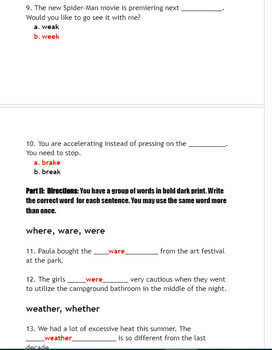 Confusing words - part 13: English ESL worksheets pdf & doc