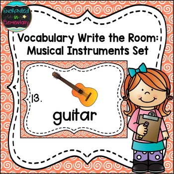 Preview of Vocabulary Write the Room: Musical Instruments Set