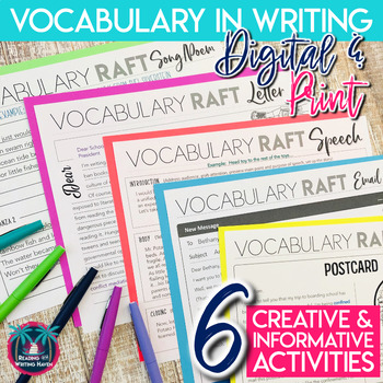 Preview of Vocabulary Writing Activities for Any List Digital & Print