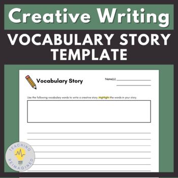 Preview of Vocabulary Writing Story Template | Creative Writing, GATE