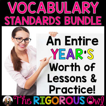 Preview of Vocabulary YEARLONG Bundle - Lessons, Practice & Assessments | Print & Digital