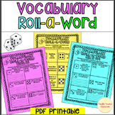 Vocabulary activity roll a word reading literacy center st