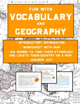 Preview of VOCABULARY and GEOGRAP HY Activities | Etymology Word Map | Worksheets