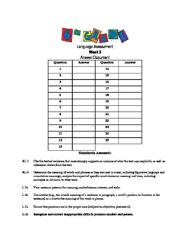 Preview of Vocabulary and Language Assessment