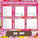 Vocabulary and Word Usage Worksheets