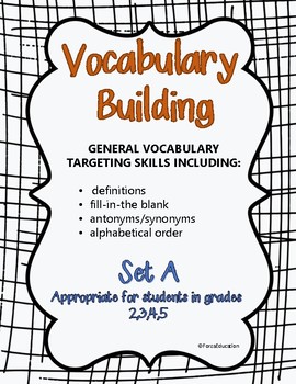 Preview of Vocabulary building through language skills- set A