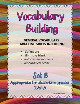 Preview of Vocabulary building through language skills- set B