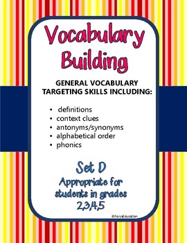 Preview of Vocabulary building through language skills- set D