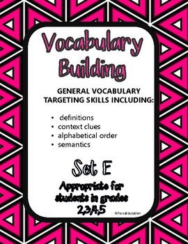 Preview of Vocabulary building through language skills- set E