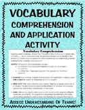 Vocabulary comprehension application activity assessment- 