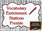 Vocabulary enrichment Stations Freebie