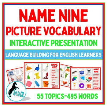 Preview of Vocabulary for ESL English Learners - 495 words - Name Nine - Daily Warm Ups