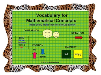 Preview of Vocabulary for Mathematical Concepts