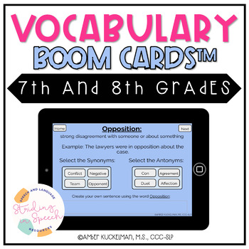Preview of Vocabulary for Middle School- 7th and 8th Grades